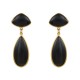 Brinco Fane's Pedra Natural Onix Dourado