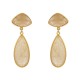 Brinco Fane's Pedra Natural Quartzo Rutilado Dourado