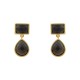 Brinco Fane's Pedra Natural Quartzo Fume Dourado