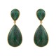 Brinco Fane's Pedra Natural Jaspe Verde Dourado