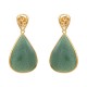 Brinco Fane's Pedra Natural Quartzo Verde Dourado