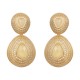 Brinco Fane's Pedra Natural Citrino Zircônias Dourado