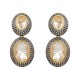 Brinco Fane's Pedra Natural Citrino Zircônias Dourado