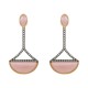 Brinco Fane's Pedra Natural Ágata Rose Zircônias Dourado