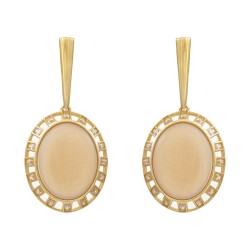 Brinco Fane's Madrepérola Zirconias Dourado