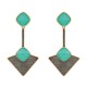 Brinco Fane's Pedra Natural Cristal Dourado Grafite