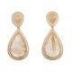 Brinco Fane's Pedra Natural Rutilado Zirconias Dourado