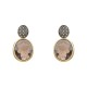 Brinco Fane's Pedra Natural Cristal Dourado Grafite