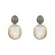 Brinco Fane's Pedra Natural Cristal Dourado Grafite