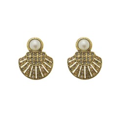 Brinco Estela Geromini Conchas Pérola Ouro