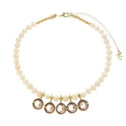 Colar Estela Geromini Peach Conceito Pérolas Ouro