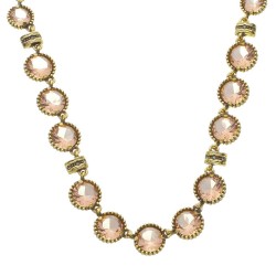 Colar Estela Geromini Peach Cristais Ouro