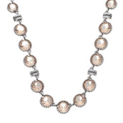 Colar Estela Geromini Peach Cristais Prata