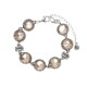 Pulseira Estela Geromini Peach Cristais Prata