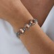Pulseira Estela Geromini Peach Cristais Prata