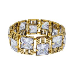 Pulseira Estela Geromini Macri Cristais Ouro