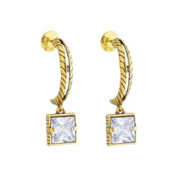 Brinco Estela Geromini Macri Argola Cristal Ouro