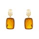 Brinco Fane's Pedra Natural Cristal Dourado