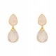 Brinco Fane's Pedra Natural Quartzo Rutilado Dourado