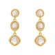 Brinco Fane's Pedra Natural Quartzo Rutilado Dourado