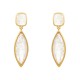 Brinco Fane's Pedra Natural Quartzo Rutilado Dourado