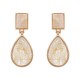 Brinco Fane's Pedra Natural Quartzo Rutilado Dourado