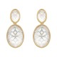 Brinco Fane's Pedra Natural Cristal Dourado