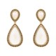 Brinco Fane's Pedra Natural Cristal Zirconias Dourado