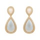 Brinco Fane's Pedra Natural Cristal Zirconias Dourado
