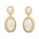 Brinco Fane's Pedras Naturais Quartzo Rutilado Zircônias Dourado