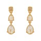 Brinco Fane's Pedras Naturais Quartzo Rutilado Dourado