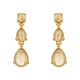 Brinco Fane's Pedras Naturais Citrino Dourado
