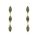Brinco Fane's Pedra Natural Jaspe Kiwi Dourado