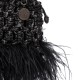 Bolsa Isla Mini Tote Glam Plumas Preta