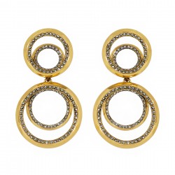 Brinco Hector Albertazzi Sirius Longo Strass Ouro Vintage