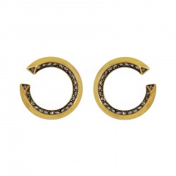Brinco Hector Albertazzi Sirius Midei Strass Ouro Vintage