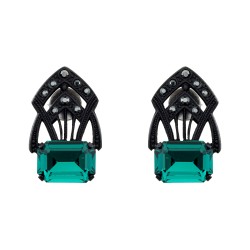 Brinco Monica Di Creddo Noir Cristal Preto