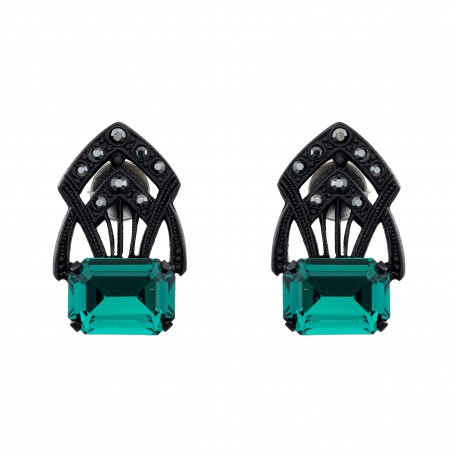 Brinco Monica Di Creddo Noir Cristal Preto