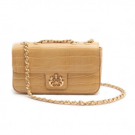 Bolsa Isla Anne Baguete Couro Croco Citrino