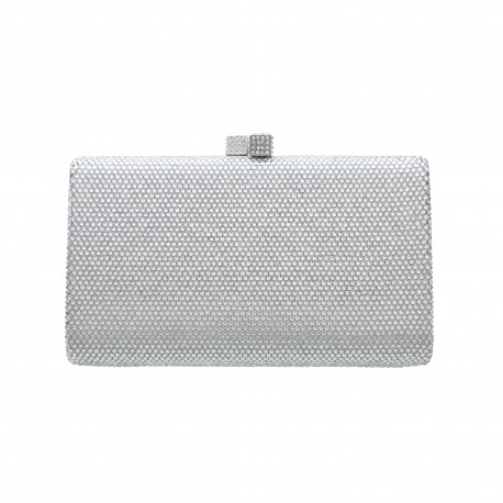 Bolsa Serpui Clutch Mariah Cristais Prata
