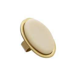 Anel Luiza Rogi Una Oval Resina Ouro Envelhecido