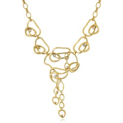 Colar Claudia Arbex Célula Cristais Ouro Vintage