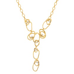 Colar Claudia Arbex Célula Cristais Ouro Vintage