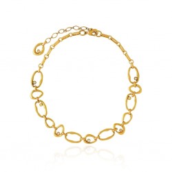 Colar Claudia Arbex Célula Curto Ouro Vintage