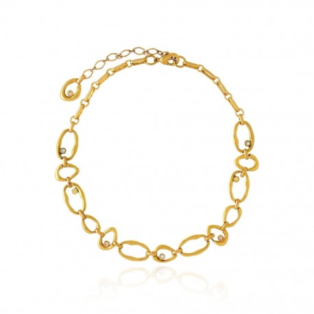 Colar Claudia Arbex Célula Curto Ouro Vintage