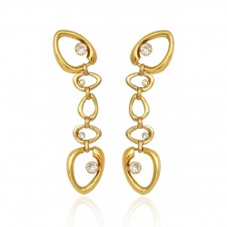 Brinco Claudia Arbex Célula Elos Ouro Vintage