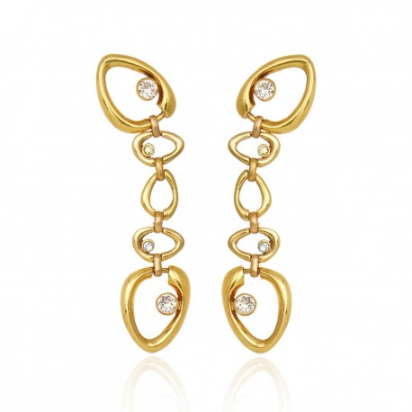 Brinco Claudia Arbex Célula Elos Ouro Vintage