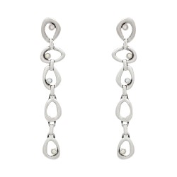 Brinco Claudia Arbex Célula Longo Prata Vintage