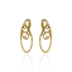 Brinco Claudia Arbex Célula Cristais Ouro Vintage