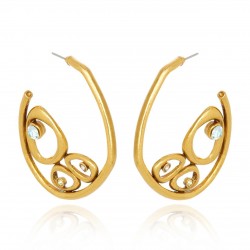 Brinco Claudia Arbex Célula Argola Ouro Vintage